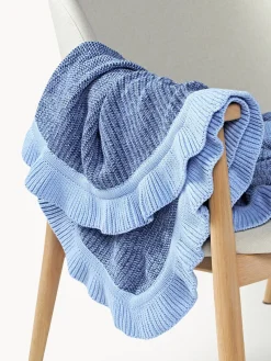 Westwing Collection Manta de algodón con volantes Pansy^ Mantas