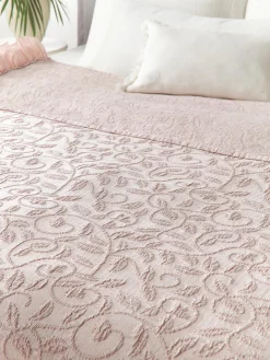 Westwing Collection Manta de algodón estampado con volantes Clara^ Mantas|Colchas