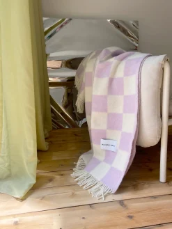 Maison Deux Manta de lana a cuadros Checkerboard