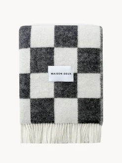 Maison Deux Manta de lana a cuadros Checkerboard
