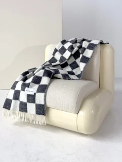 Maison Deux Manta de lana a cuadros Checkerboard