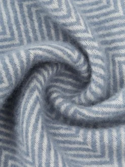 Manta de lana con estampado de espiga y flecos Tirol-Mona^ Mantas