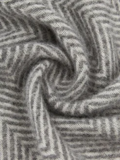 Manta de lana con estampado de espiga y flecos Tirol-Mona^ Mantas