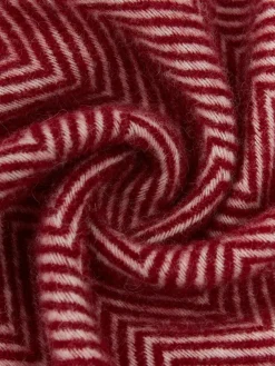 Manta de lana con estampado de espiga y flecos Tyrol^ Mantas