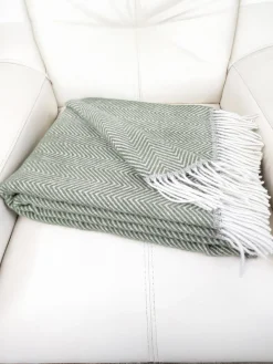 Manta de lana con estampado zig zag Tirol