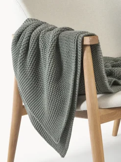 Westwing Collection Manta de punto de algodón ecológico Adalyn^ Mantas
