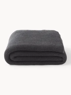 Westwing Collection Manta de punto de algodón ecológico Adalyn^ Mantas