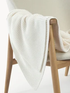 Westwing Collection Manta de punto de algodón ecológico Adalyn^ Mantas