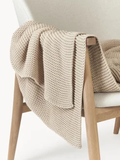 Westwing Collection Manta de punto de algodón ecológico Adalyn^ Mantas