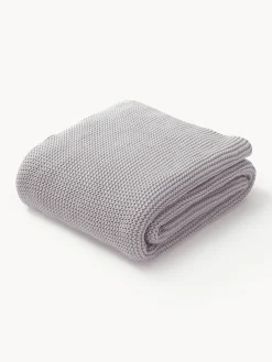 Westwing Collection Manta de punto de algodón ecológico Adalyn^ Mantas