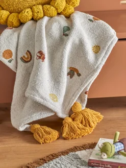 Bloomingville Mini Manta infantil con borlas Agnes^Niños Mantas Y Alfombras De Juego|Decoración Infantil