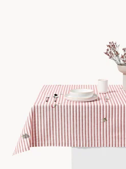 Westwing Collection Mantel a rayas con motivos bordados Melony^ Manteles|Manteles