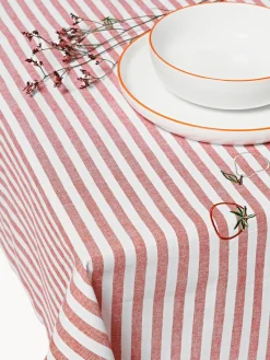 Westwing Collection Mantel a rayas con motivos bordados Melony^ Manteles|Manteles