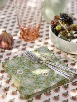 Bungalow Mantel artesanal con estampado floral Melon^ Manteles|Manteles