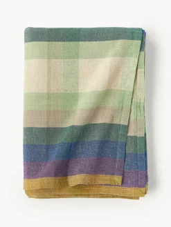 HKLIVING Mantel artesanal de lino Vida