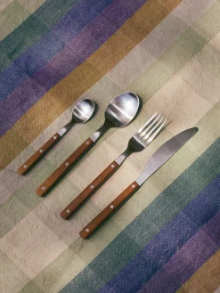 HKLIVING Mantel artesanal de lino Vida