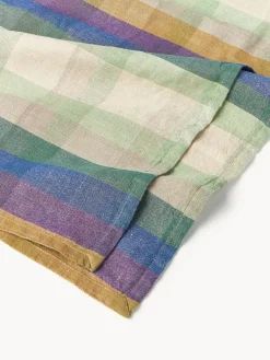 HKLIVING Mantel artesanal de lino Vida