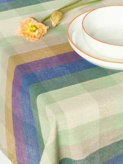 HKLIVING Mantel artesanal de lino Vida