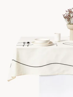 Westwing Collection Mantel con bordado abstracto Sue