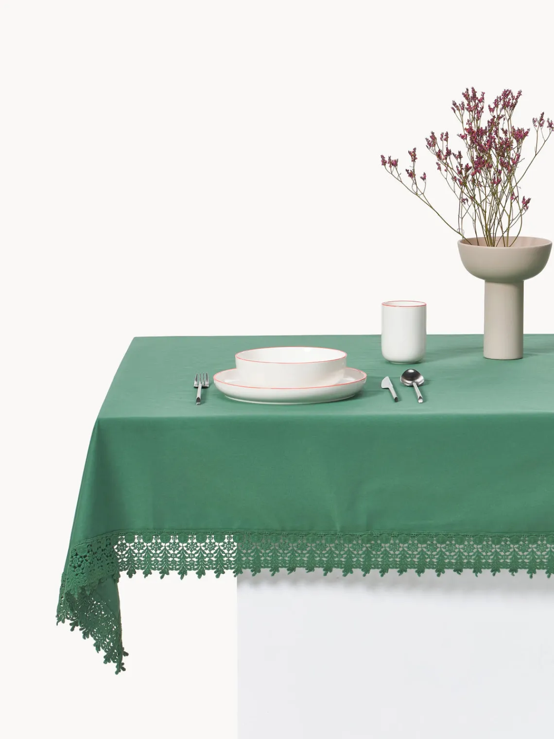 Westwing Collection Mantel con ribete de encaje Flavia^ Manteles|Manteles