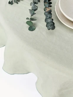 Westwing Collection Mantel redondo de lino con ribete Kennedy