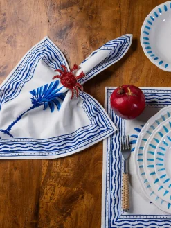 Les Ottomans Manteles individuales artesanales de algodón The Palms, 4 uds.^ Manteles Individuales|Manteles Individuales