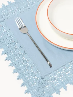 Westwing Collection Manteles individuales con ribete de encaje Flavia, 2 uds.^ Manteles Individuales|Manteles Individuales