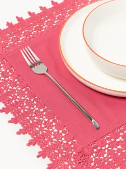 Westwing Collection Manteles individuales con ribete de encaje Flavia, 2 uds.