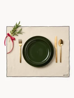 Westwing Collection Manteles individuales de lino con bordado Cosmo, 4 uds.^ Manteles Individuales|Manteles Individuales