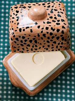 Anna + Nina Mantequera pintada a mano Leopard