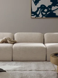 Westwing Collection Módulo central en tejido bouclé Wolke