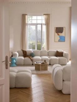 Westwing Collection Módulo central en tejido bouclé Tayla