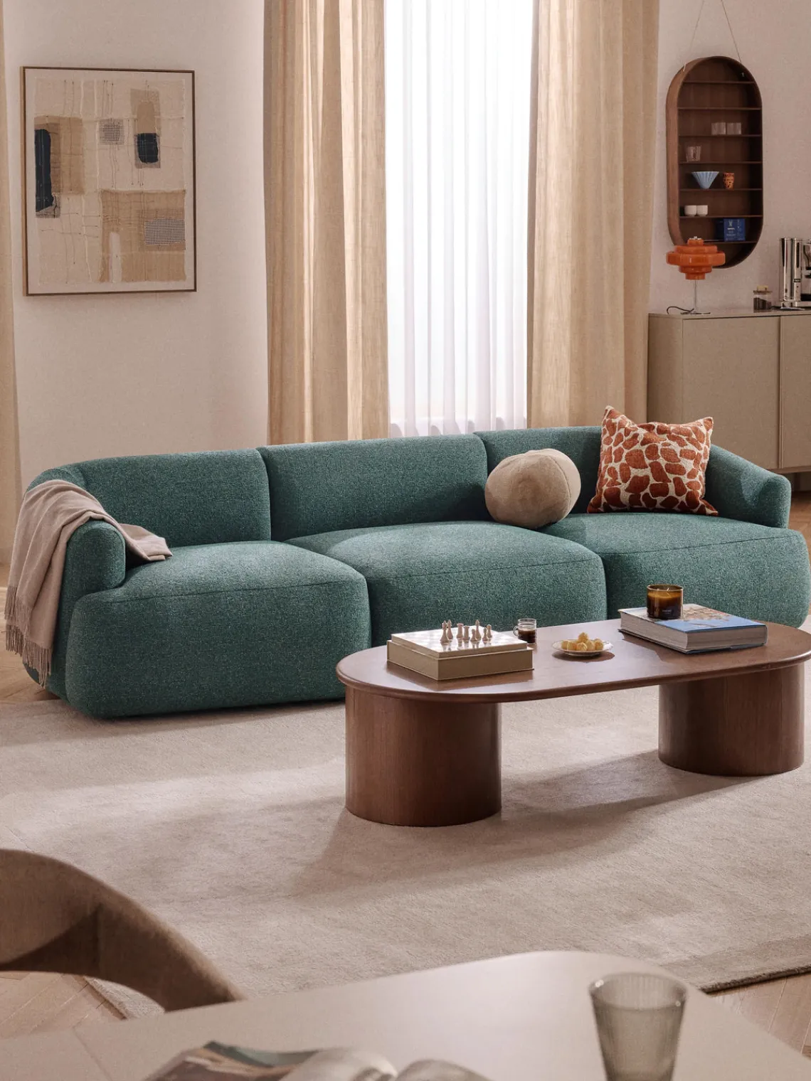 Westwing Collection Módulo central en tejido bouclé Sofia^ Sofás