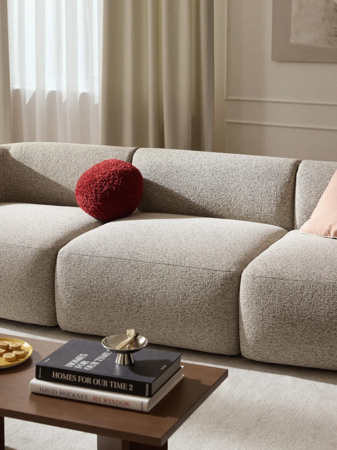 Westwing Collection Módulo central en tejido bouclé Sofia^ Sofás