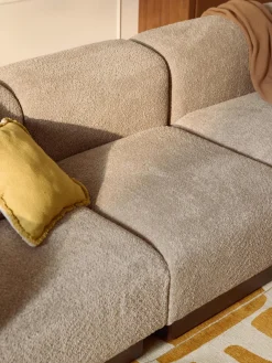 Westwing Collection Módulo central sofá de borreguillo bouclé Natalie