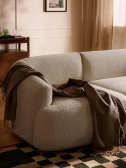 Westwing Collection Módulo de esquina en tejido bouclé Sofia