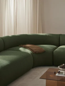 Westwing Collection Módulo de esquina redondo en tejido bouclé Sofia