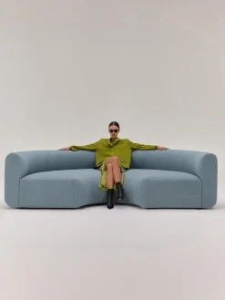 Westwing Collection Módulo de esquina redondo en tejido bouclé Sofia