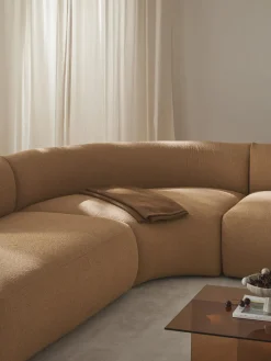 Westwing Collection Módulo de esquina redondo en tejido bouclé Sofia^ Sofás