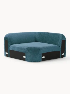 Westwing Collection Módulo de esquina redondo de borreguillo bouclé Wolke