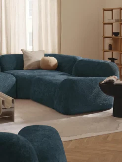 Westwing Collection Módulo de esquina redondo de borreguillo bouclé Wolke