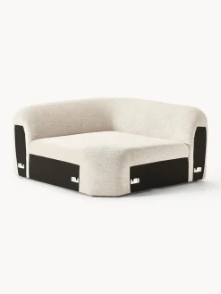 Westwing Collection Módulo de esquina redondo en tejido bouclé Wolke