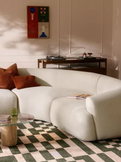 Westwing Collection Módulo de esquina redondo en tejido bouclé Sofia^ Sofás