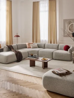 Westwing Collection Módulo de esquina redondo en tejido bouclé Sofia^ Sofás