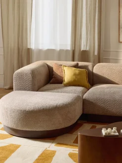 Westwing Collection Módulo de esquina sofá de borreguillo bouclé Natalie