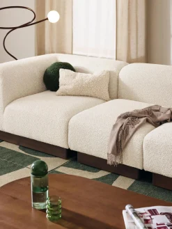 Westwing Collection Módulo de esquina sofá de borreguillo bouclé Natalie