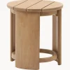 Mesa auxiliar de jardín redonda de madera de eucalipto Xoriguer