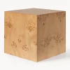 Ferm Living Mesa auxiliar de madera de nudo Burl Cube
