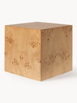 Ferm Living Mesa auxiliar de madera de nudo Burl Cube