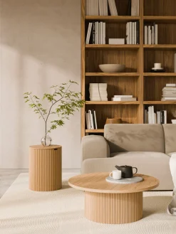 Westwing Collection Mesa auxiliar de madera Nele, con función de almacenamiento^ Mesas Auxiliares